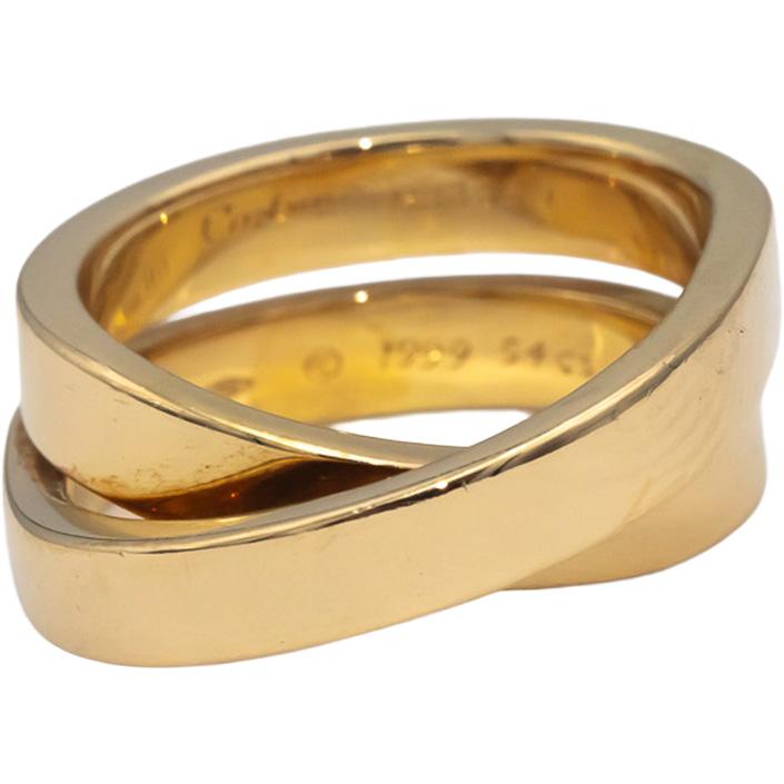 CARTIER Vintage 18k Yellow Gold Nouvelle Vague Crossover Ring 6.75 Euro 54