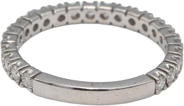 ODELIA 18k White Gold Round Diamond Semi-Eternity Band Ring 0.75CT Size 7