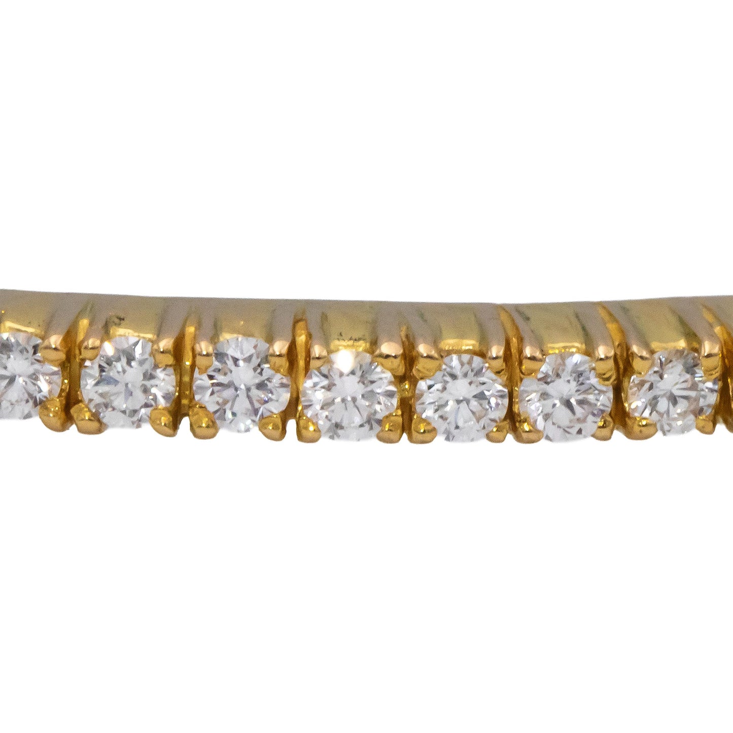 18k Yellow Gold VS Round Diamond Eternity Stackable Bangle Bracelet 2.0CT