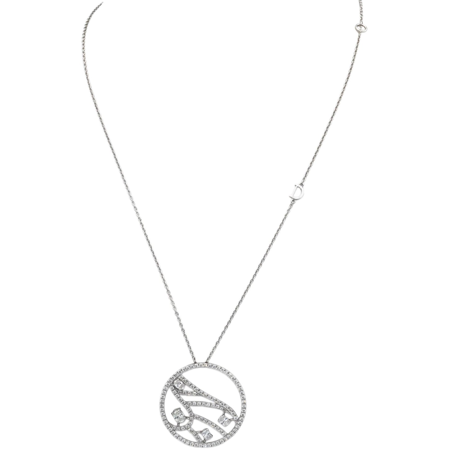 DAMIANI BATTITO 18k White Gold VS Diamond Pendant Necklace 2.0CT