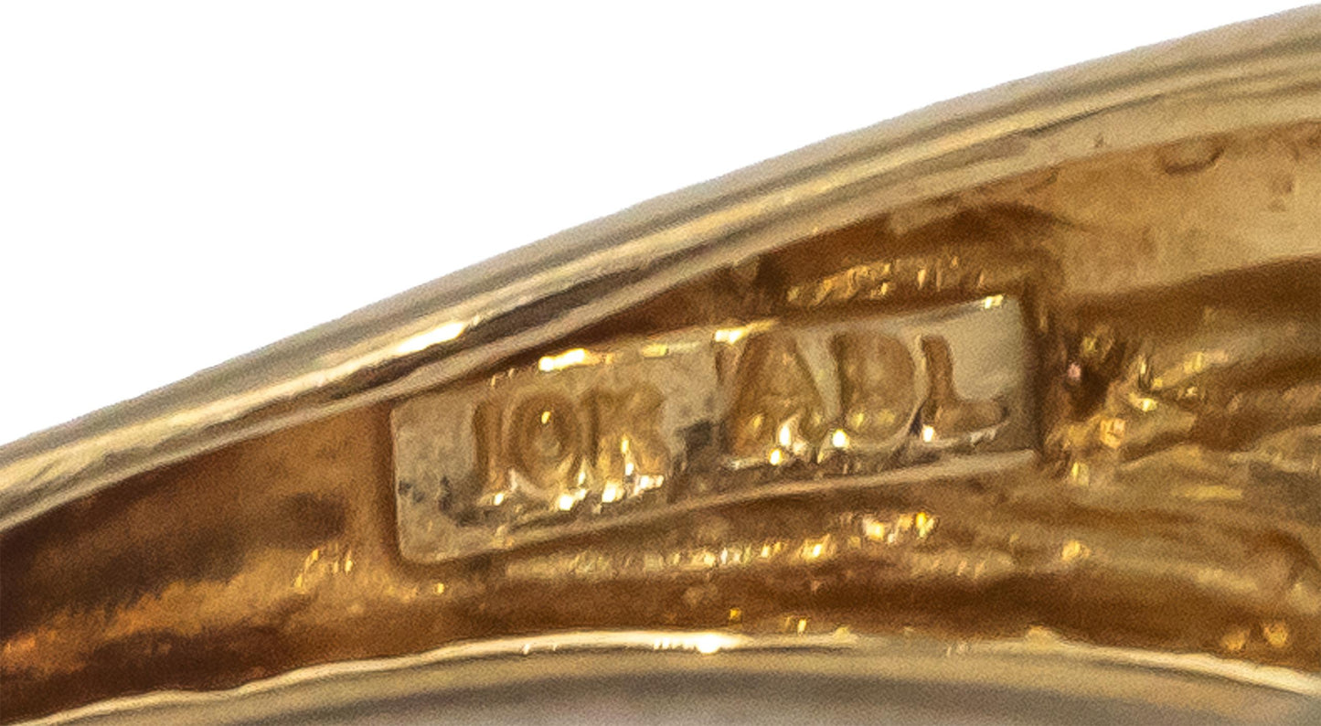 10k Yellow Gold Round & Princess Cut Diamond Cocktail Ring 1.0CT Size 8.25