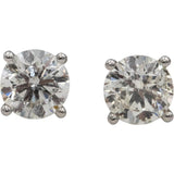 14k White Gold Round Diamond Stud Earrings 1.81CT