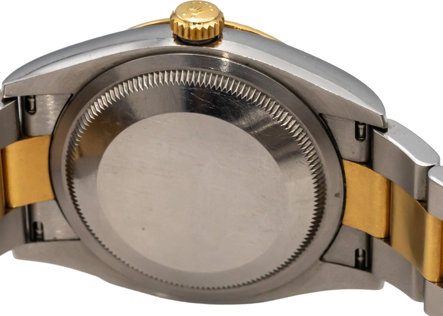 ROLEX 18k Gold Stainless Steel Datejust Black Factory Dial 36mm Watch Ref 126233