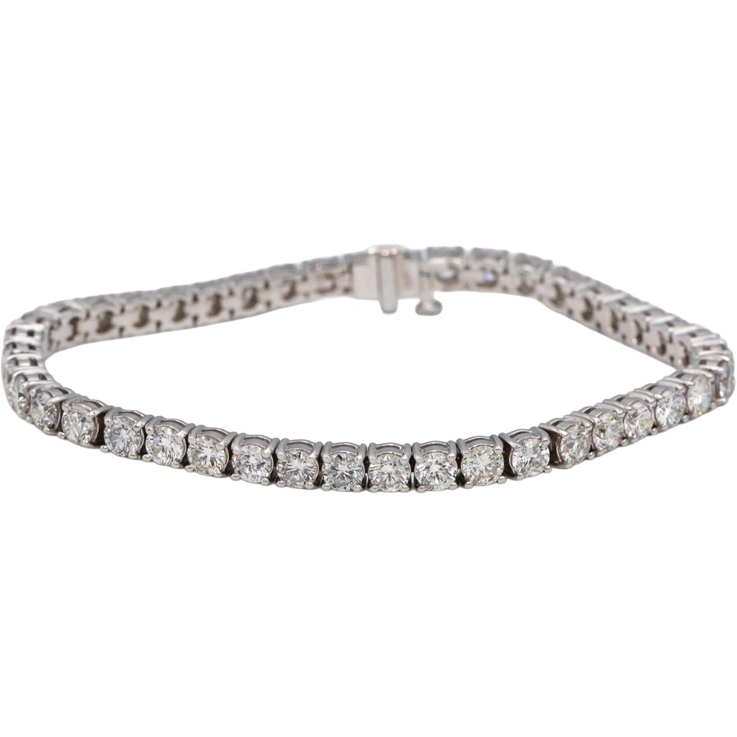 14k White Gold Round Diamond Tennis Bracelet 8.76CT