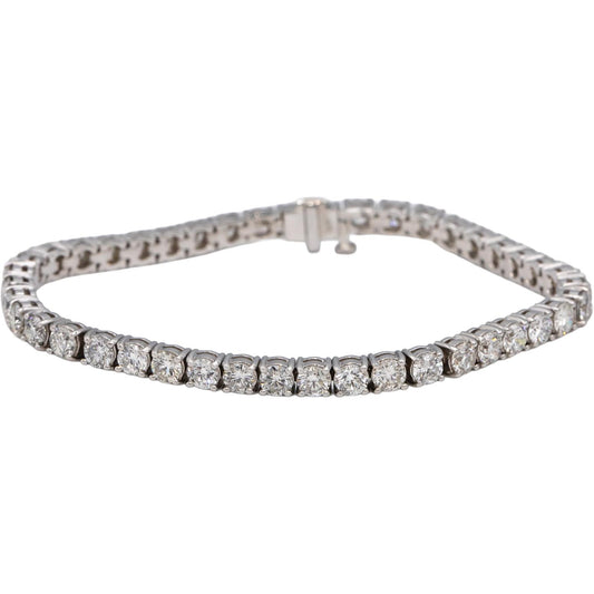 14k White Gold Round Diamond Tennis Bracelet 8.76CT