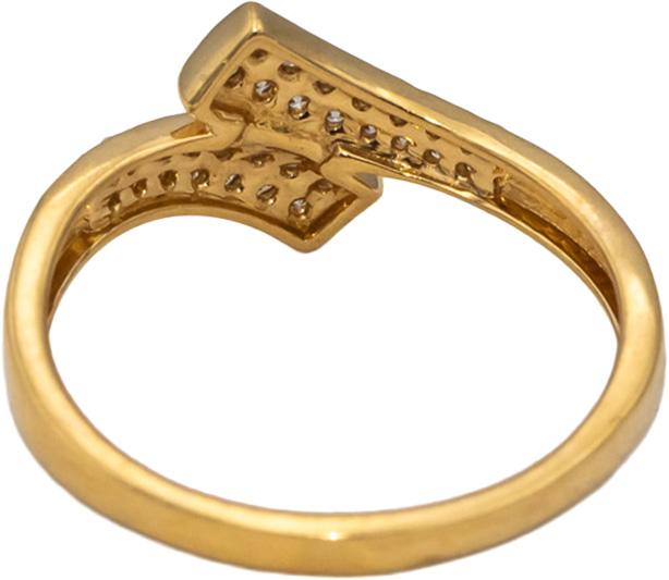 18k Yellow Gold VS Round Diamond Cluster Bypass Ring 0.19CT Size 7.25