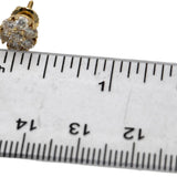 14k Yellow Gold Round Diamond Cluster Stud Screw Back Earrings 1.23CT