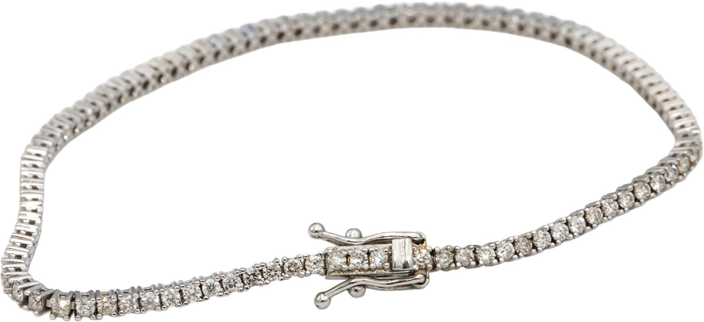 14k White Gold Round Diamond Tennis Bracelet 1.72CT