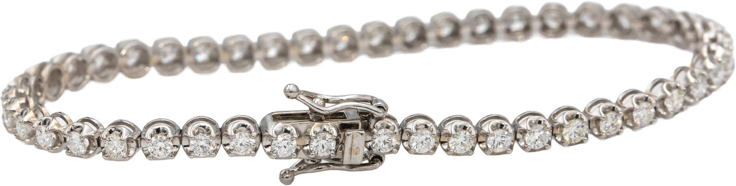14k White Gold VS Round Diamond Tennis Bracelet 2.65CT