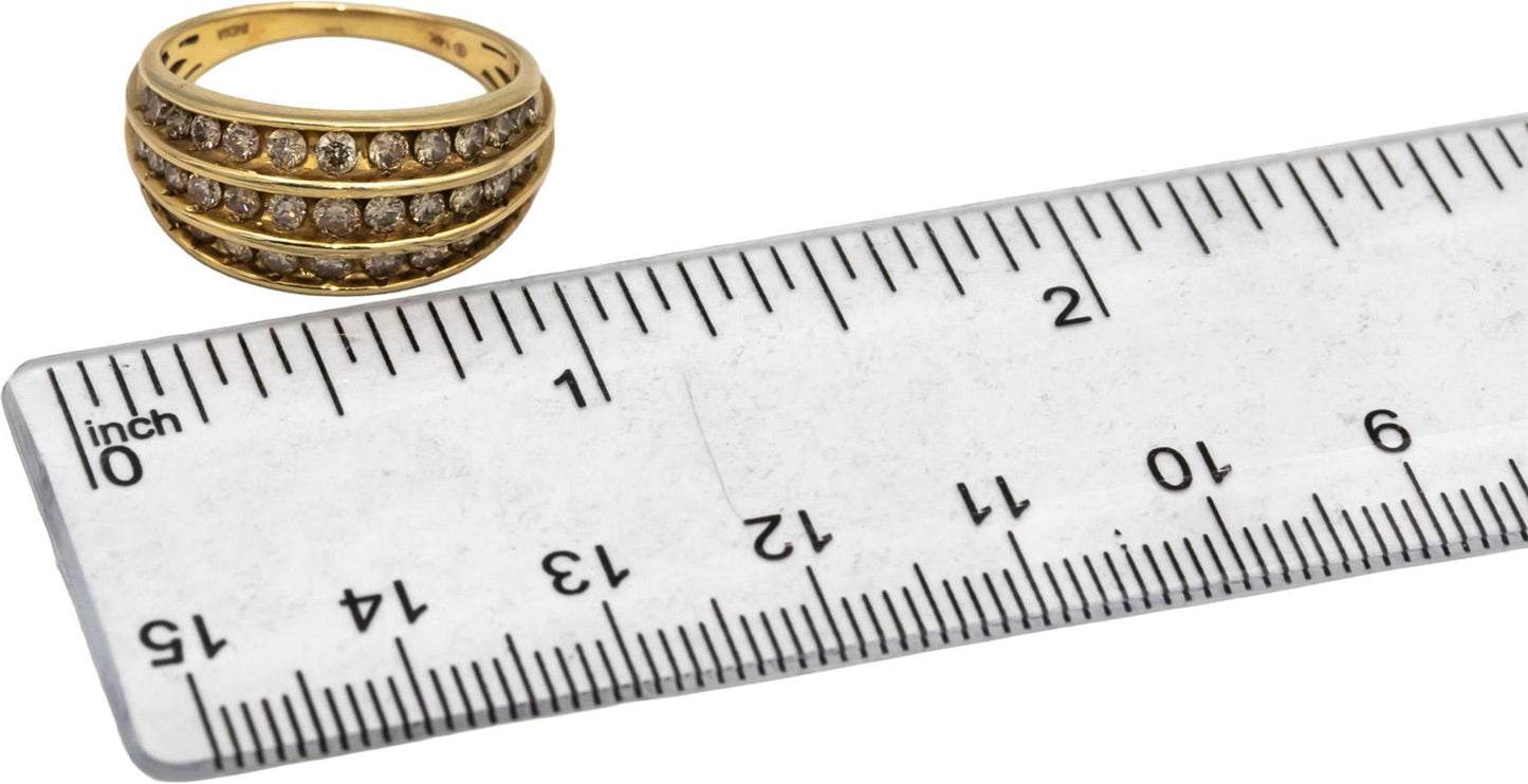 14k Yellow Gold Round Channel Set Diamond Band Ring 0.75CT Size 7.25