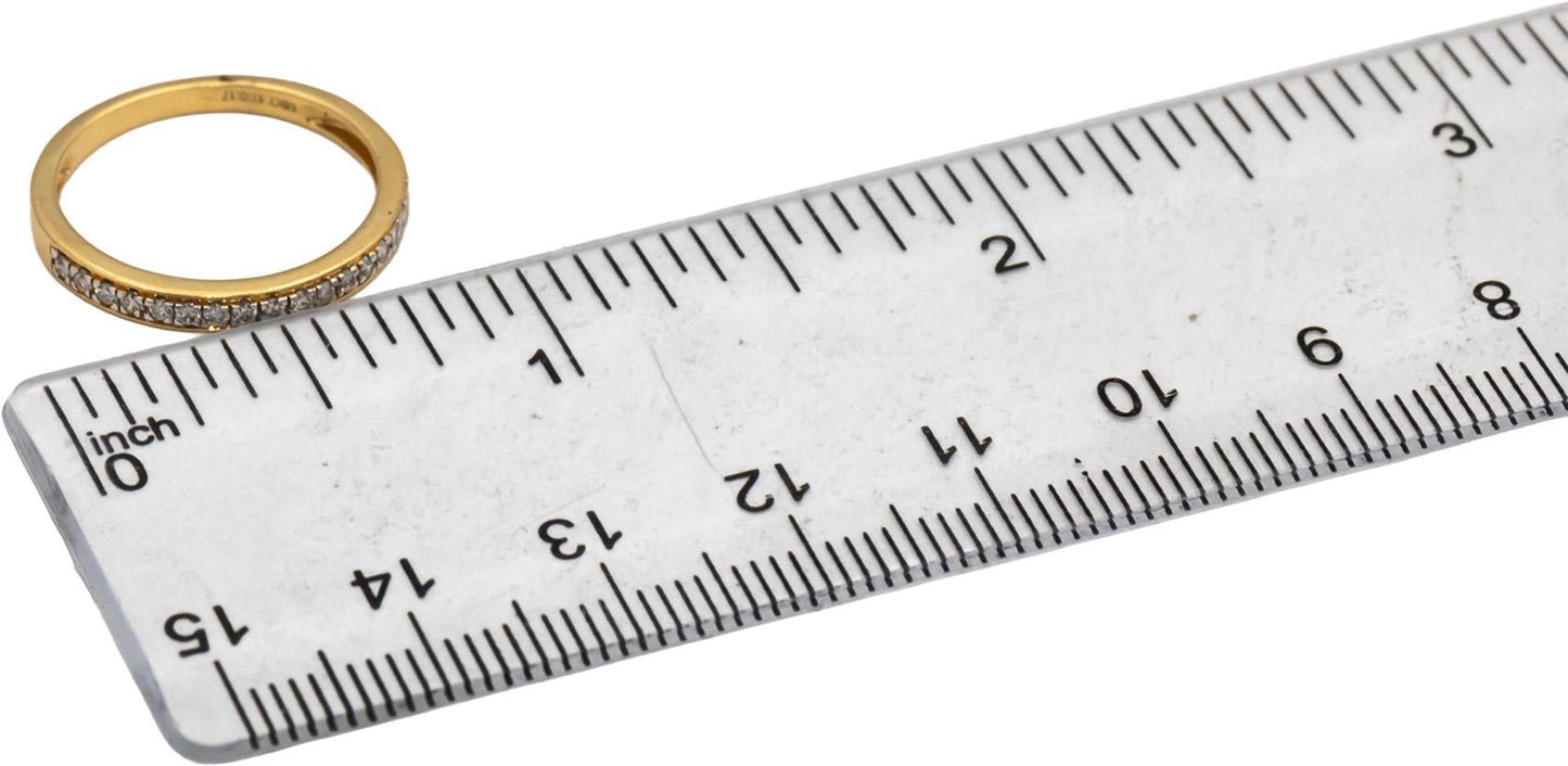 18k Yellow Gold VS Round Diamond Anniversary Band Ring 0.17CT Size 6