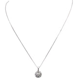 10k White Gold Round Baguette Diamond Cluster Starburst Pendant Necklace 0.76CT