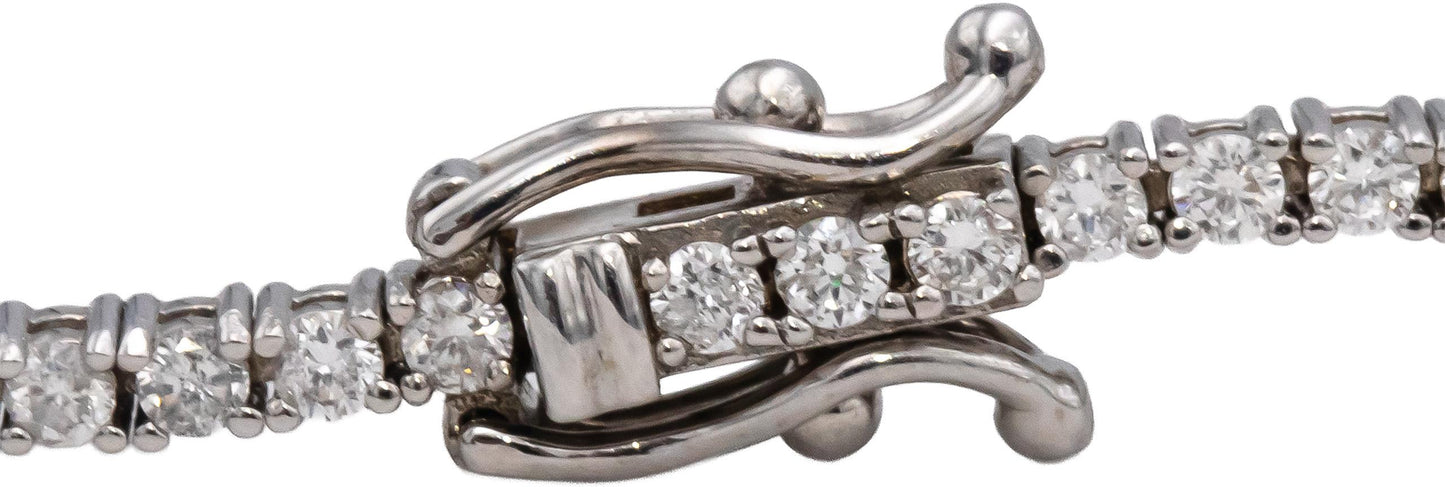 14k White Gold Round Diamond Tennis Bracelet 1.90CT
