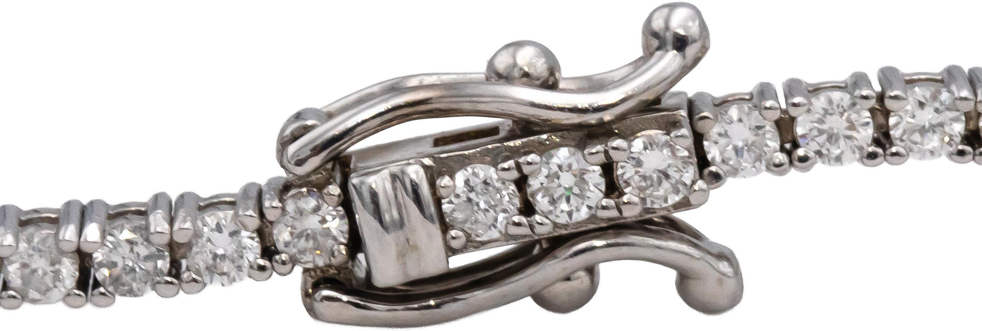 14k White Gold Round Diamond Tennis Bracelet 1.90CT