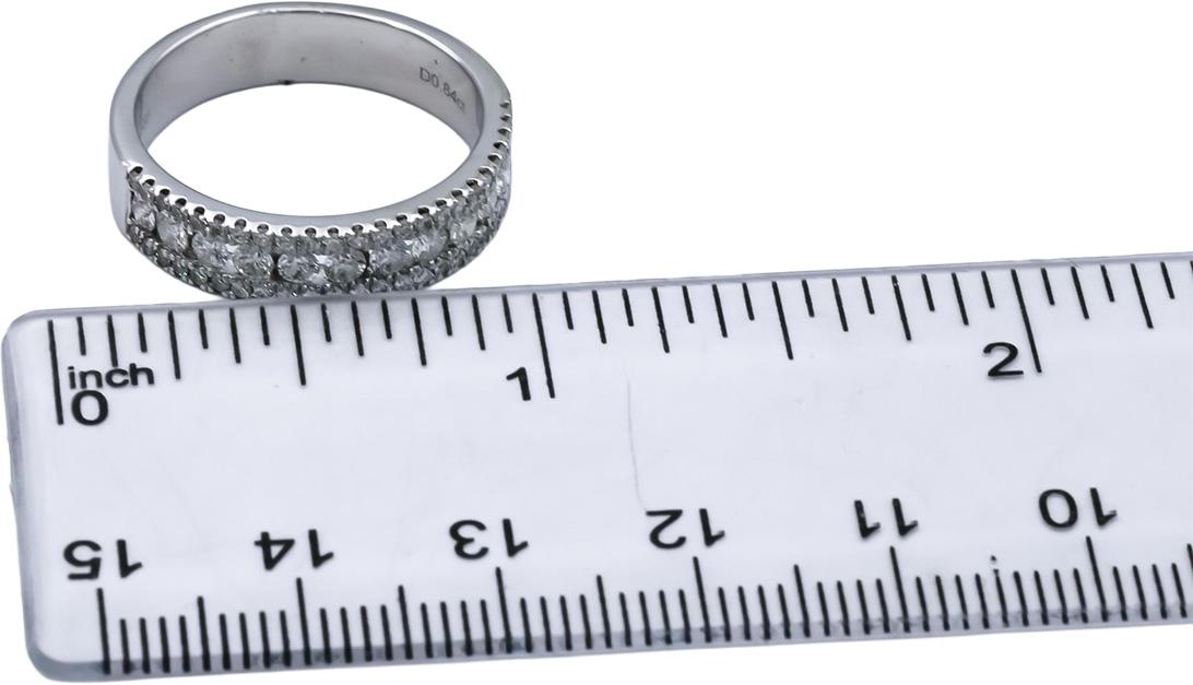 14k White Gold Round Diamond Band Ring 0.84CT Size 8