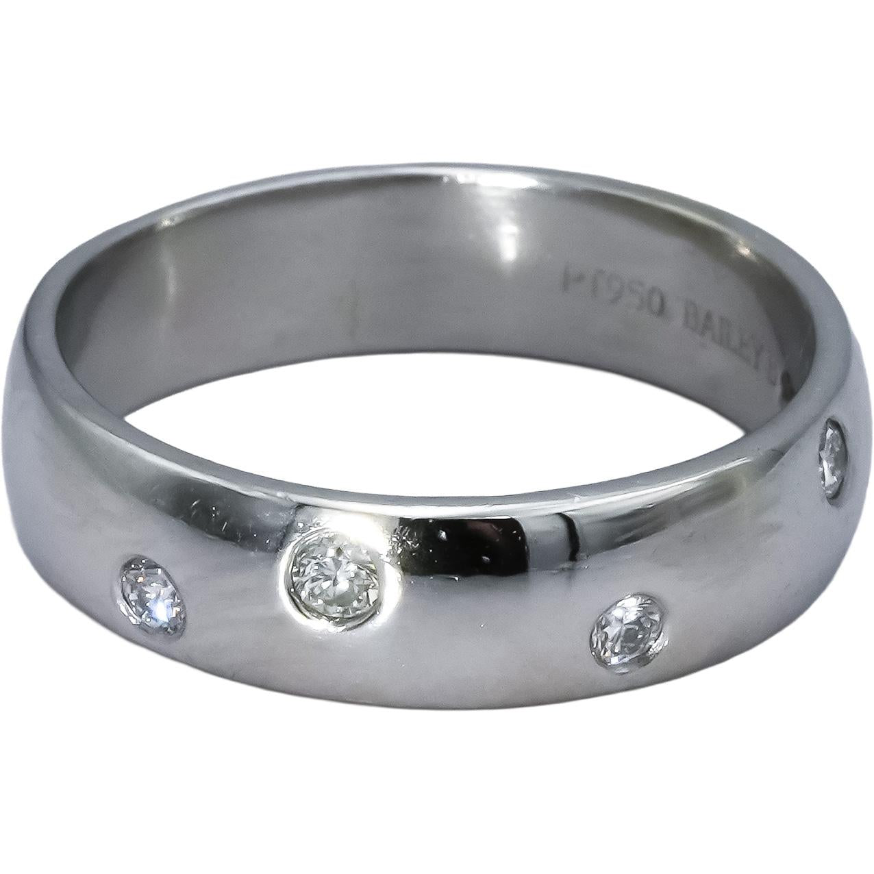 BAILEY BANKS & BIDDLE Platinum 950 VS Round Diamond Band Ring 0.15CT Size 6