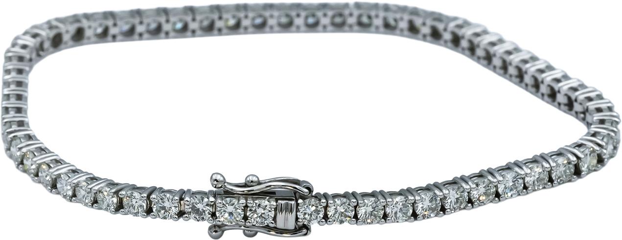 14k White Gold VS Round Diamond Tennis Bracelet 4.95CT