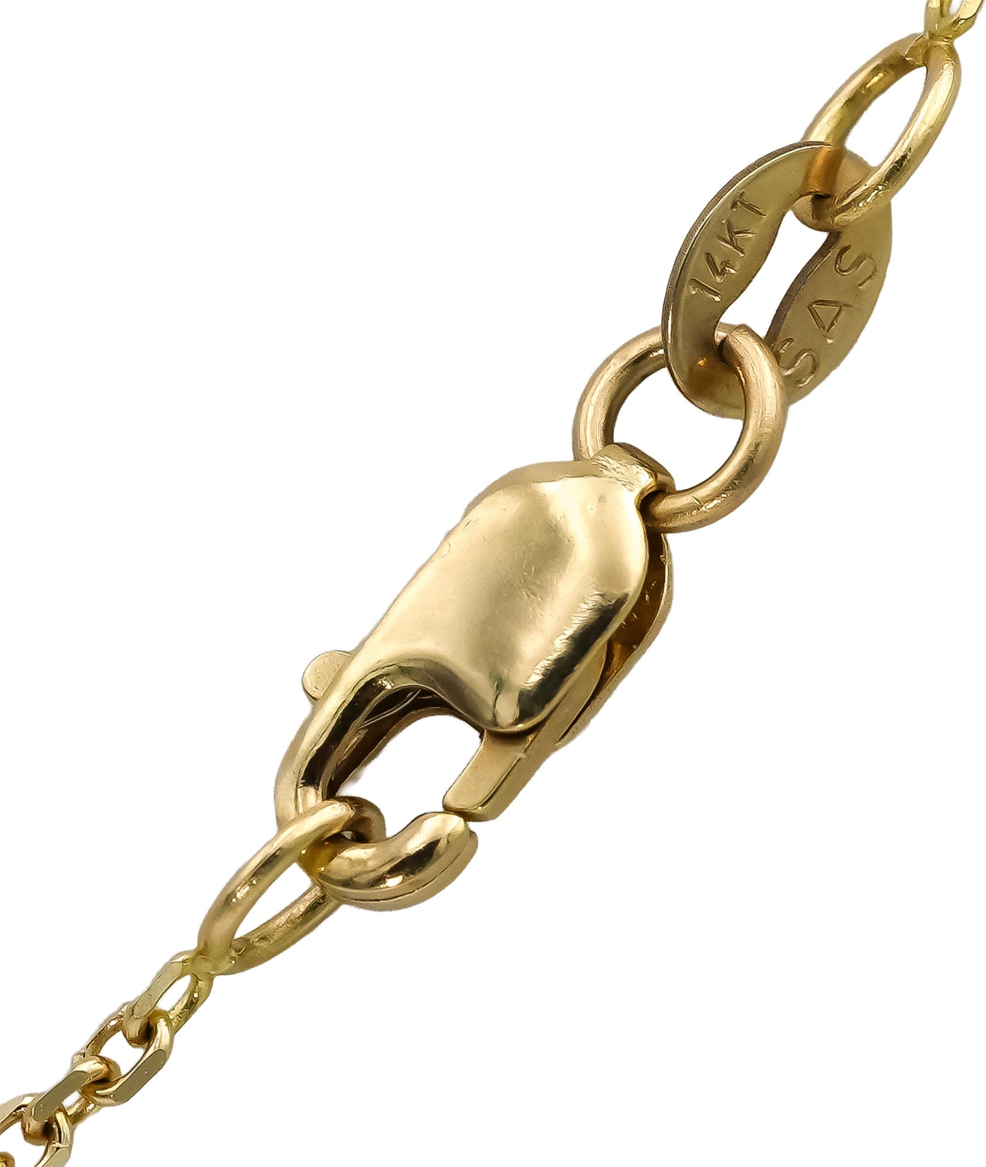 18k & 14k Yellow Gold White & Light Yellow Diamond Pendant Necklace 1.12CT