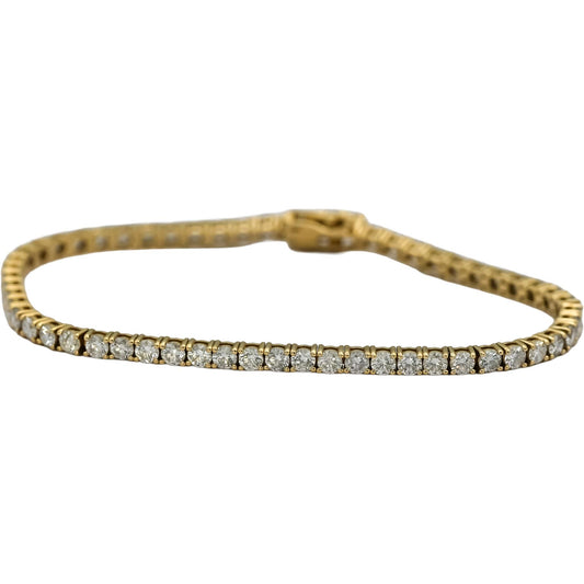 14k Yellow Gold Round Diamond Tennis Bracelet 5.20CT