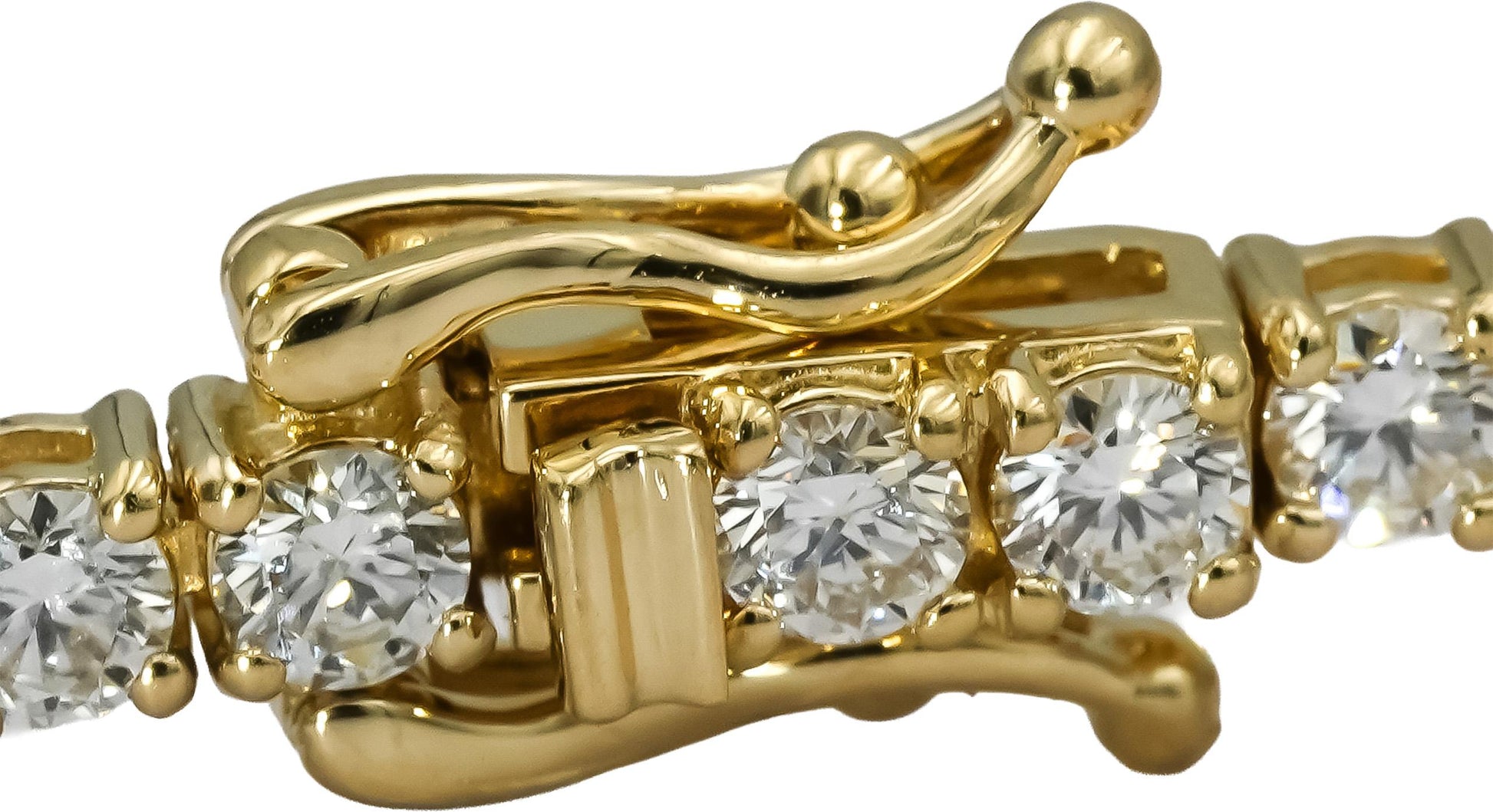 14k Yellow Gold VS Round Diamond Tennis Bracelet 4.69CT