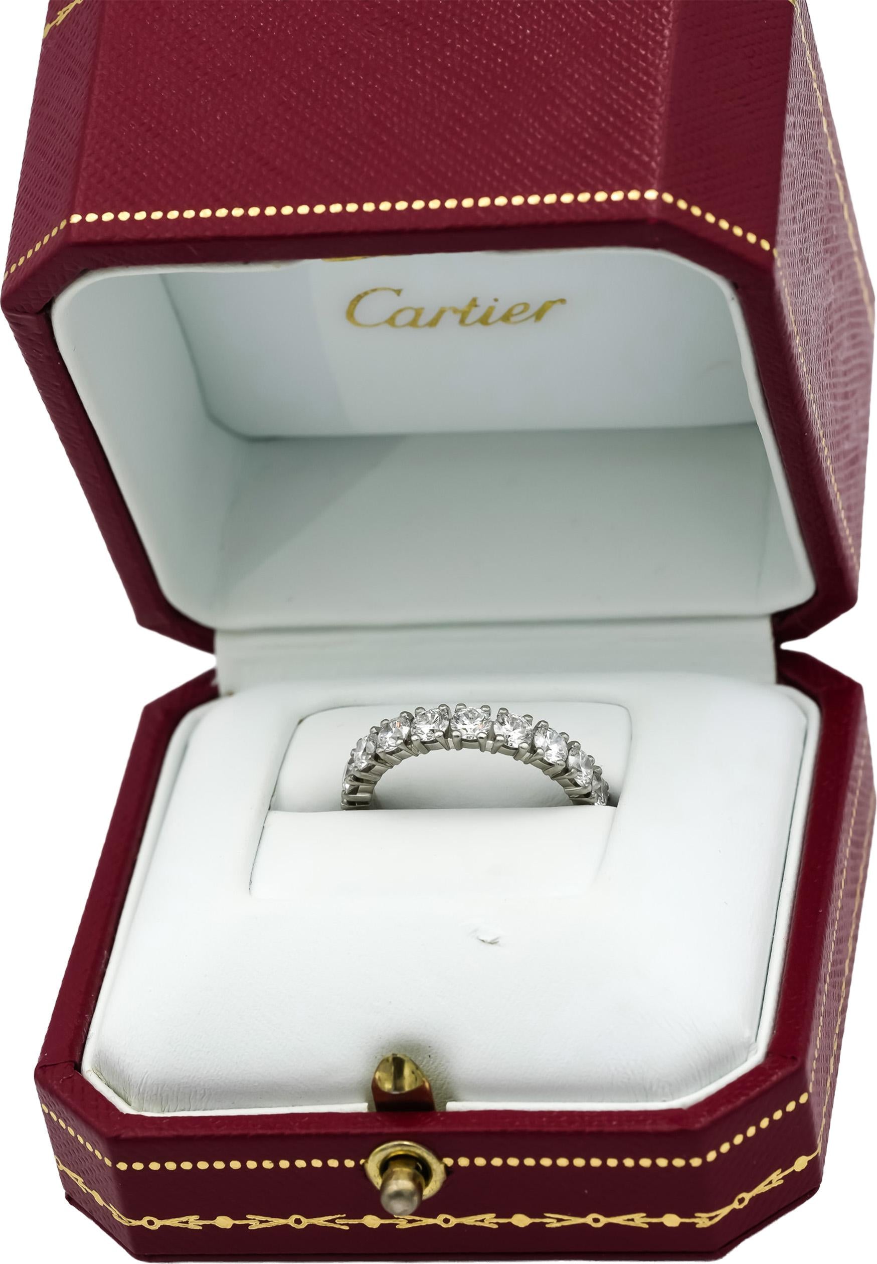 CARTIER Platinum VS Round Diamond Eternity Ring 2.56CT Size 55 - 23,500 Retail