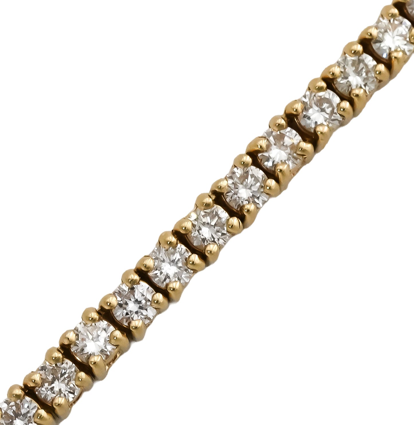 14k Yellow Gold Round Diamond Tennis Necklace 11.31CT