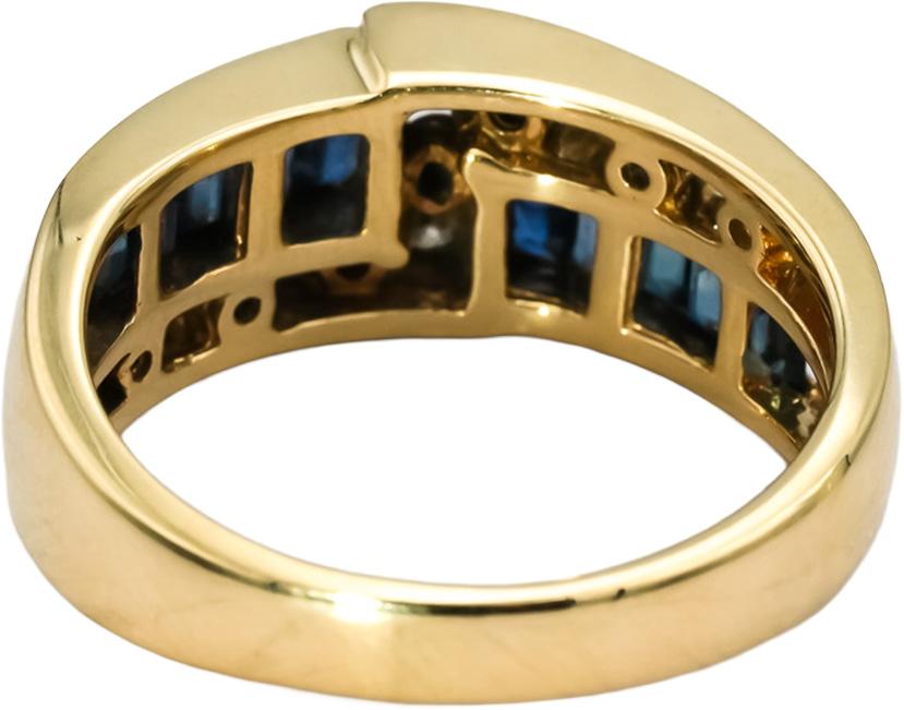 BH EFFY 14k Yellow Gold Diamond and Sapphire Band Ring 1.15CT Size 7.25