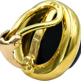 TIFFANY & CO. 18k Yellow Gold Cabochon Onyx Clip On Earrings