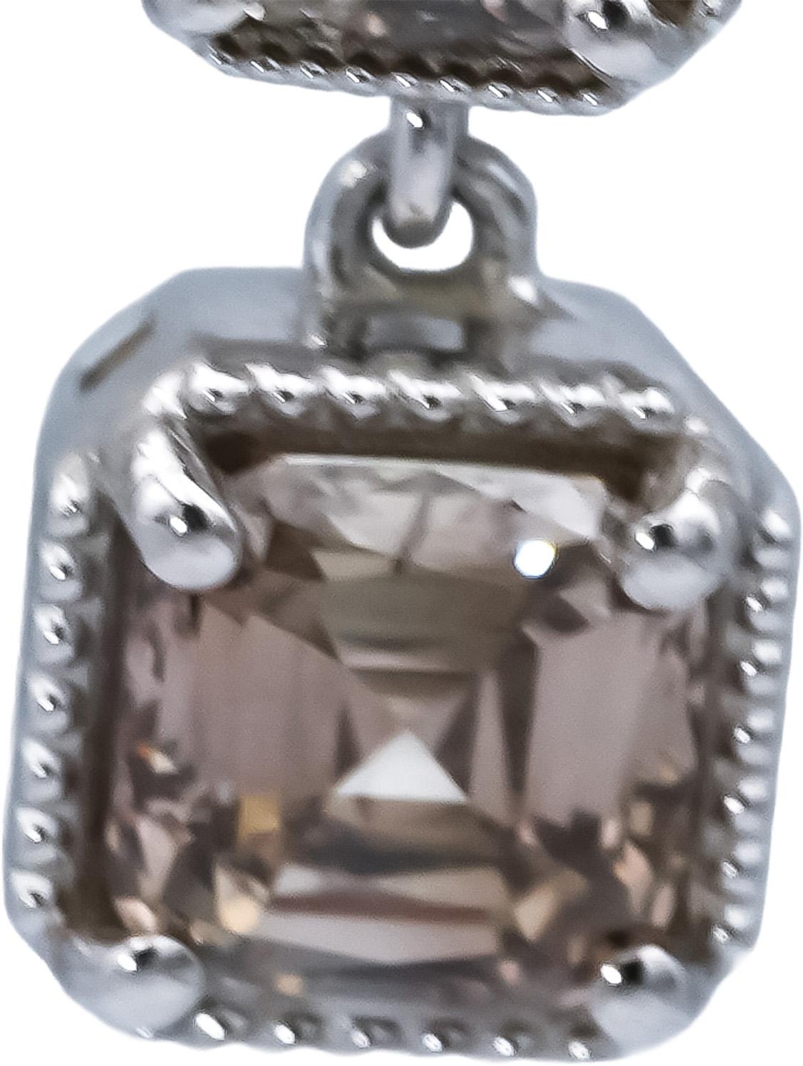 CGL Certified 14k White Gold Asscher Cut Diamond Drop Dangle Earrings 2.40CT