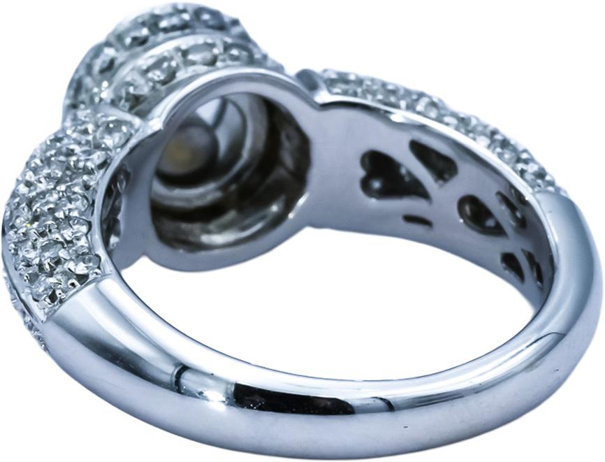18k White Gold Round Floating Diamond Ring 1.0CT Size 7