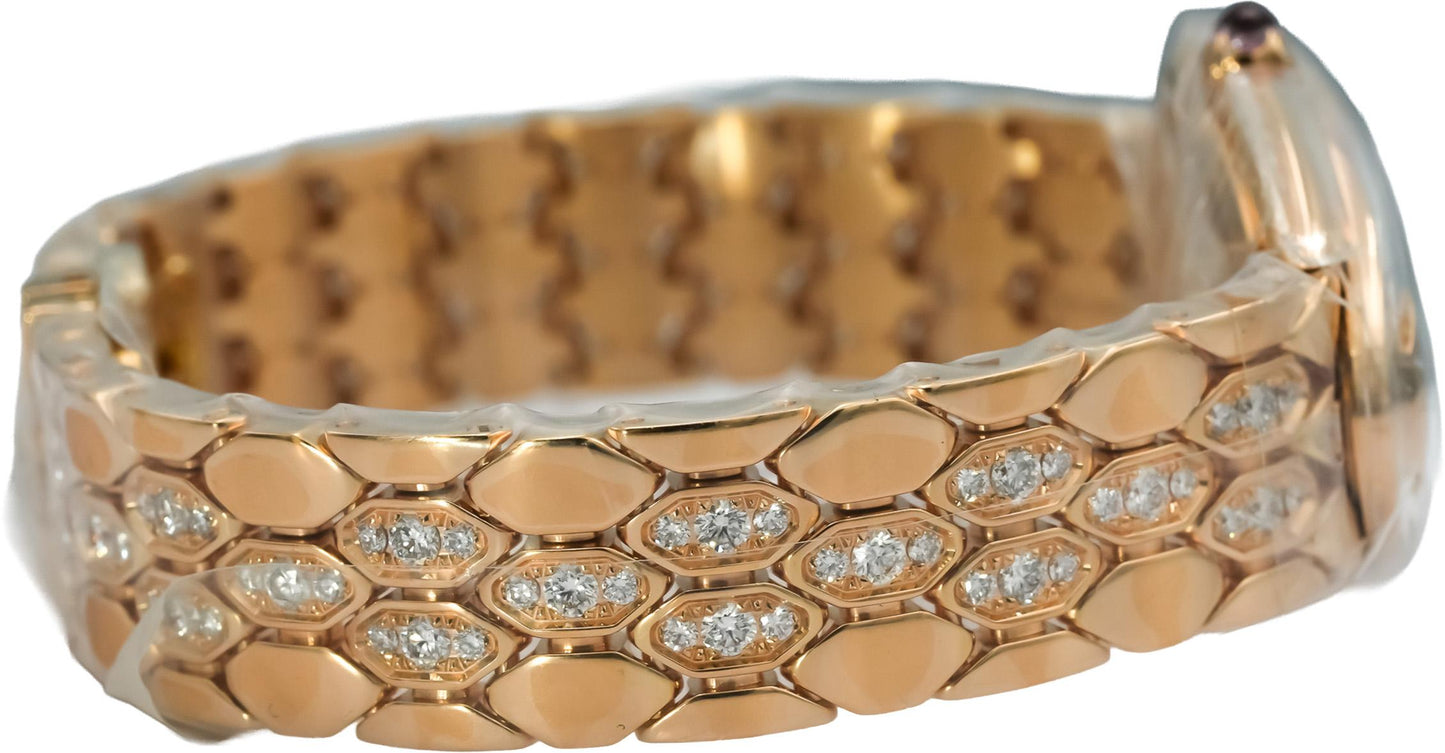 BVLGARI 18k Rose Gold Serpenti Seduttori All Factory Ladie's Watch w/ B & P $55k