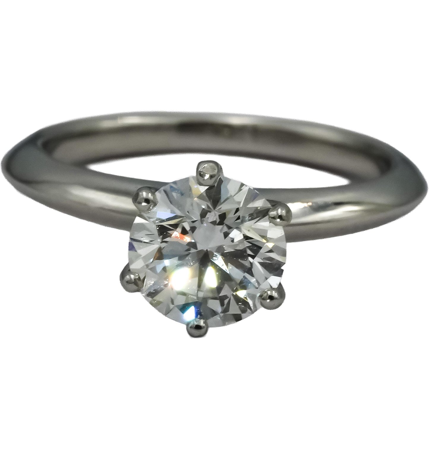 GIA TIFFANY & CO. Platinum VS1/I Diamond Solitaire Engagement Ring 1.06CT Size 4