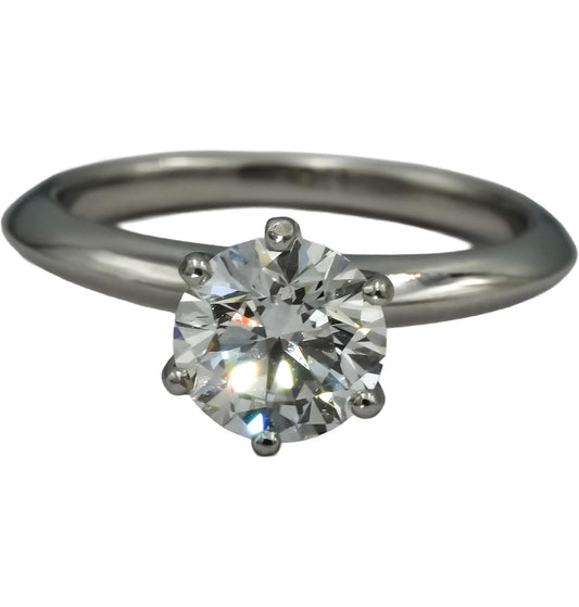 GIA TIFFANY & CO. Platinum VS1/I Diamond Solitaire Engagement Ring 1.06CT Size 4