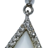 18k White Gold VS Diamond and Mother of Pearl Drop Dangle Earrings 0.70CT