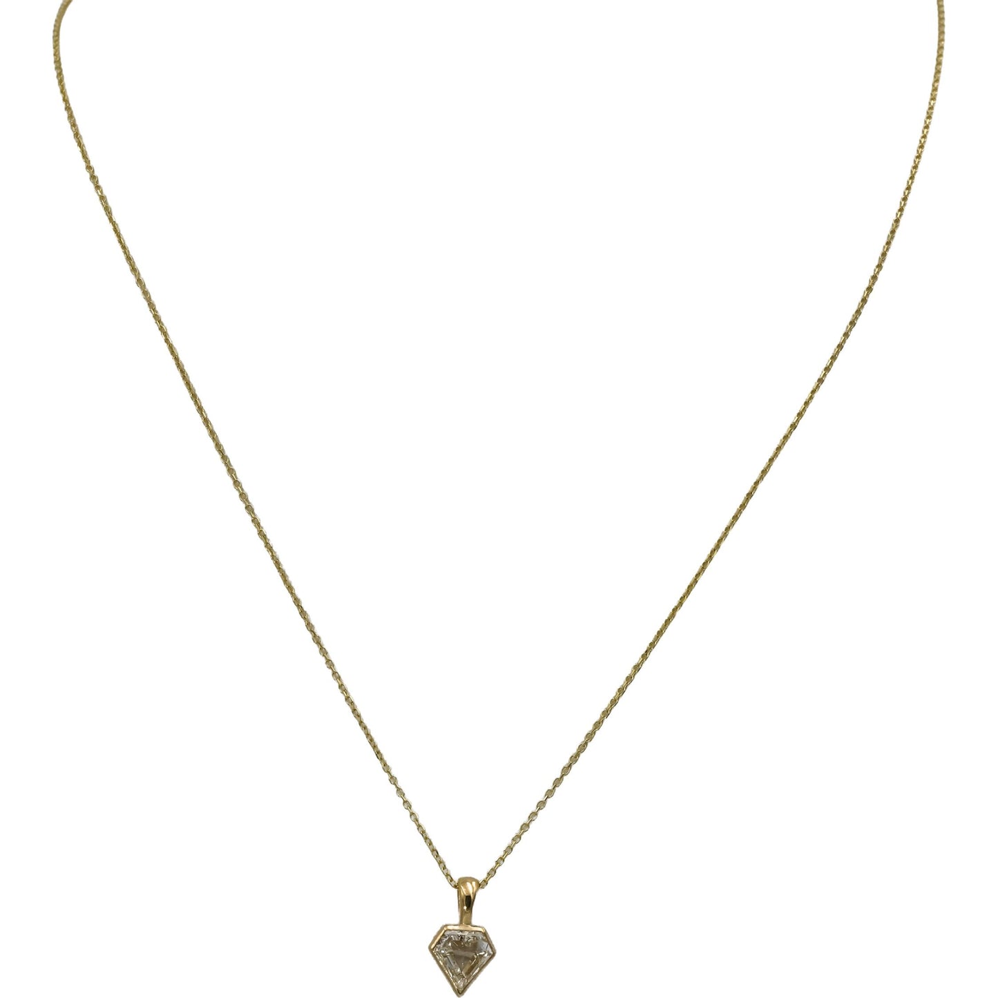 GIA Certified SI1/K Shield Step Cut Diamond Pendant Necklace 1.0CT