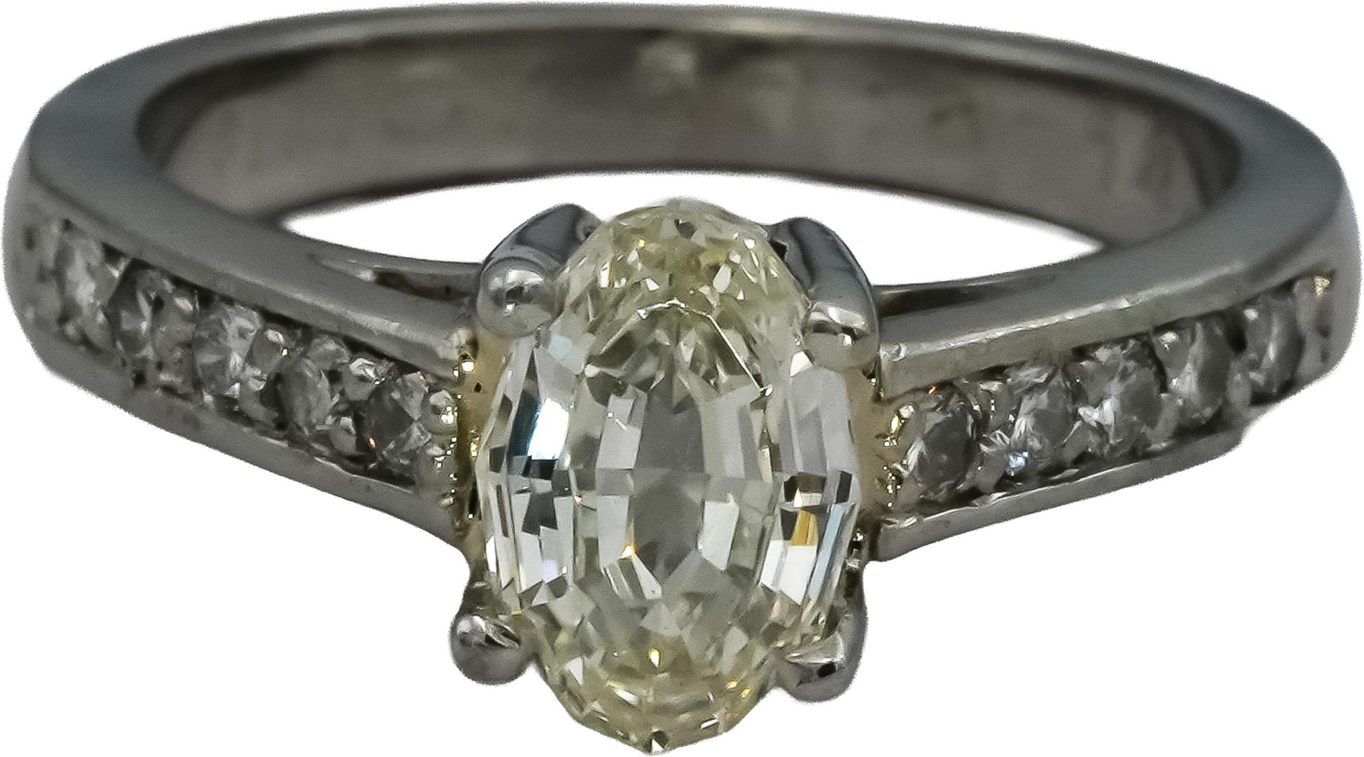 Platinum VS Diamond Engagement Ring 1.28CT w/ 1.03CT Center Size 5.25