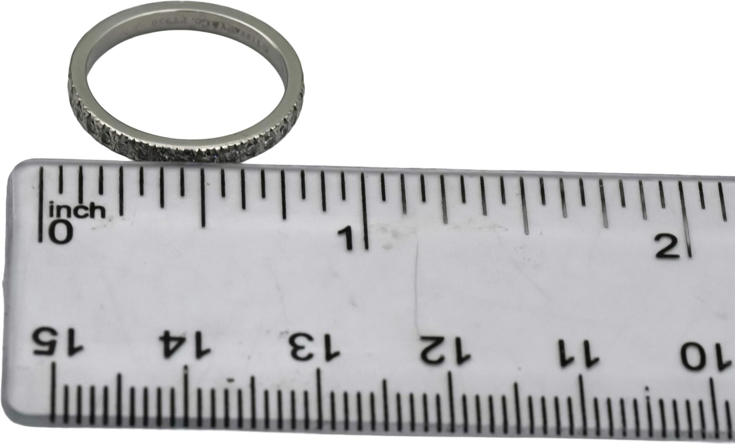 TIFFANY & CO. 950 Platinum VS Diamond Novo Band Ring 0.16CT Size 5.5 w/ Box