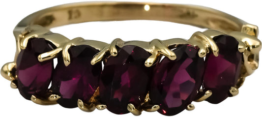 10k Yellow Gold Oval Cut Pink Tourmaline Band Ring 1.25CT Size 8