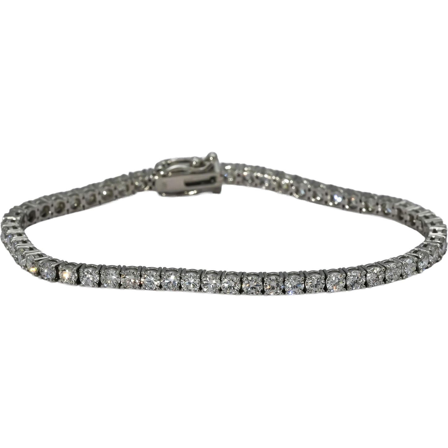 14k White Gold VS Round Lab-Grown Diamond Tennis Bracelet 6.82CT