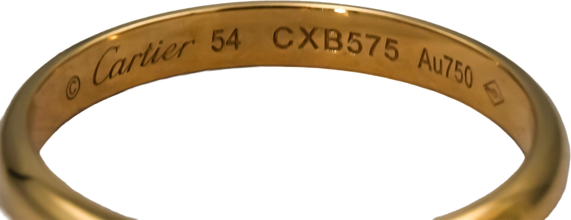 CARTIER 18k Yellow Gold 1895 Wedding Band Ring Size 54 w/ Box & Papers