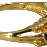 14k Yellow Gold Tourmaline and Citrine Band Ring 1.35CT Size 11