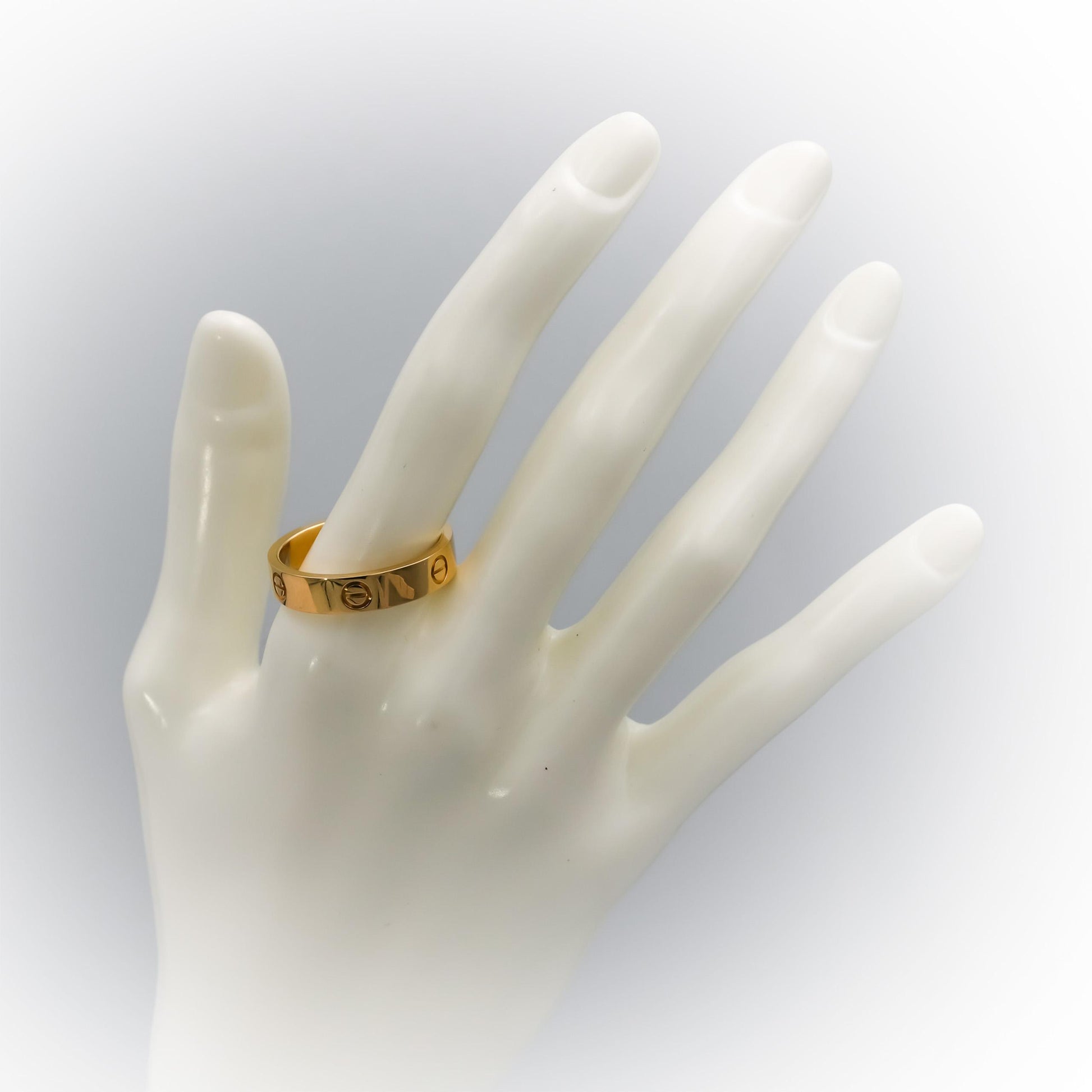 CARTIER 18k Yellow Gold Love Screw Motif 5.5mm Wide Ring Size 69