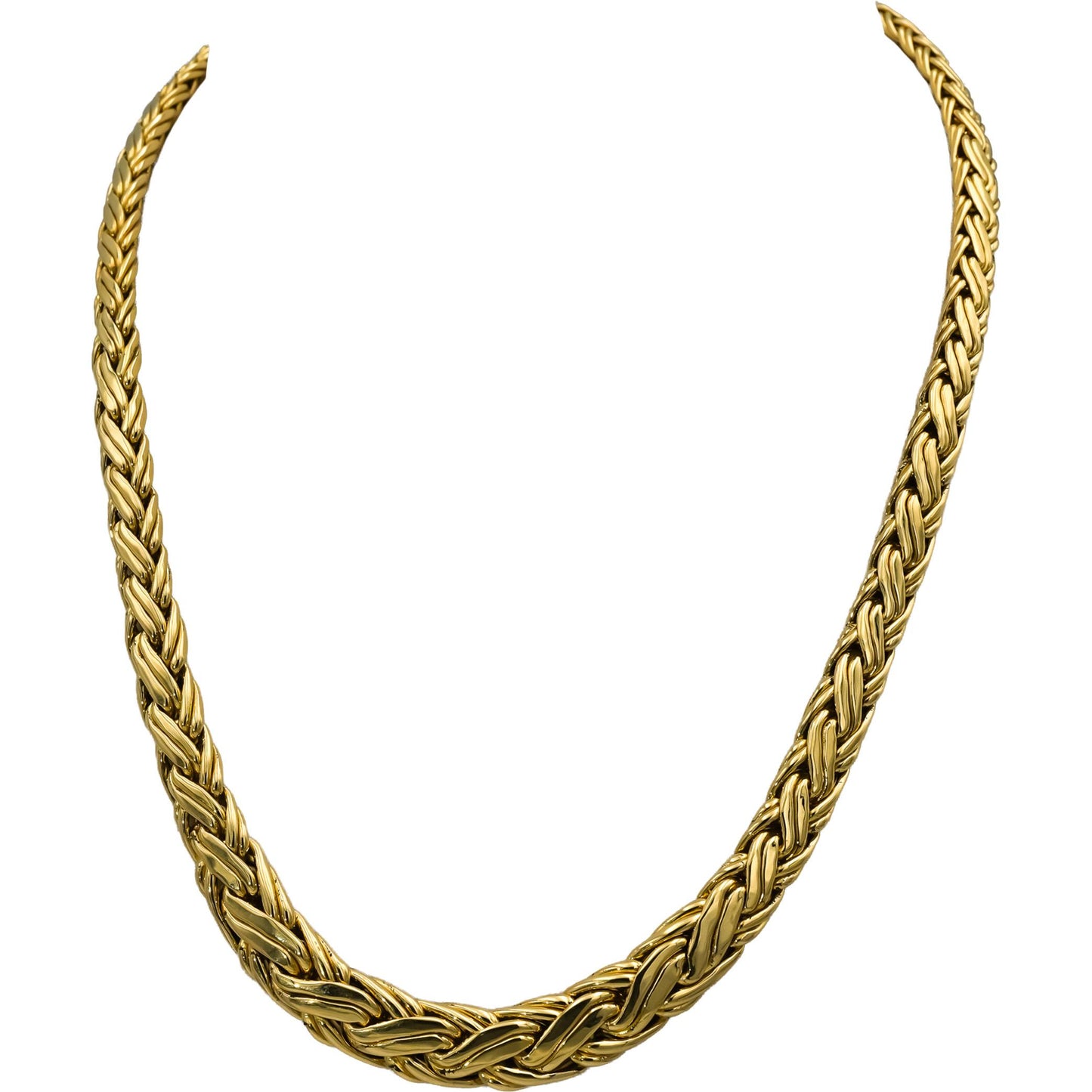 TIFFANY & CO. 18k Yellow Gold Byzantine Graduated Width Necklace