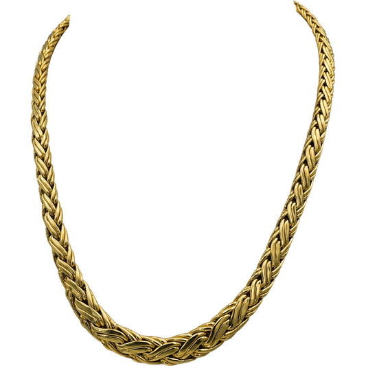 TIFFANY & CO. 18k Yellow Gold Byzantine Graduated Width Necklace