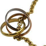 CARTIER 18k Yellow White Rose Gold Intertwined Bands Trinity Necklace