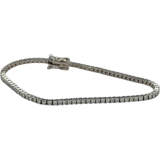 14k White Gold VS Round Diamond Tennis Bracelet 2.05CT