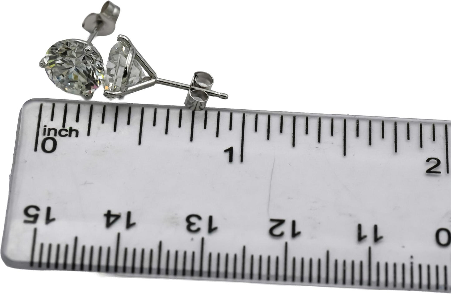 IGI Certified 14k White Gold VS2/E-F Lab-Grown Diamond Stud Earrings 4.0CT