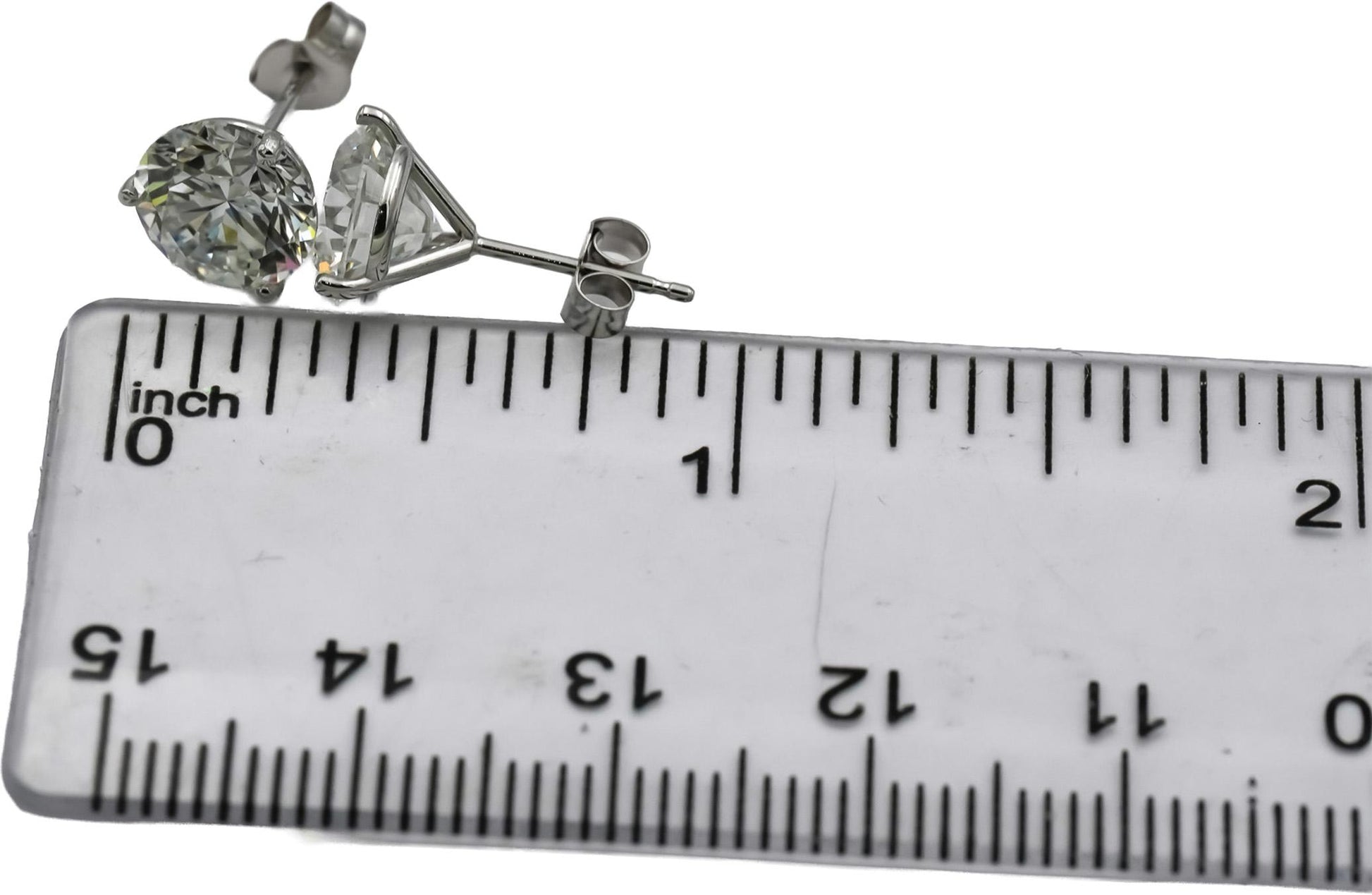 IGI Certified 14k White Gold VS2/E-F Lab-Grown Diamond Stud Earrings 4.0CT
