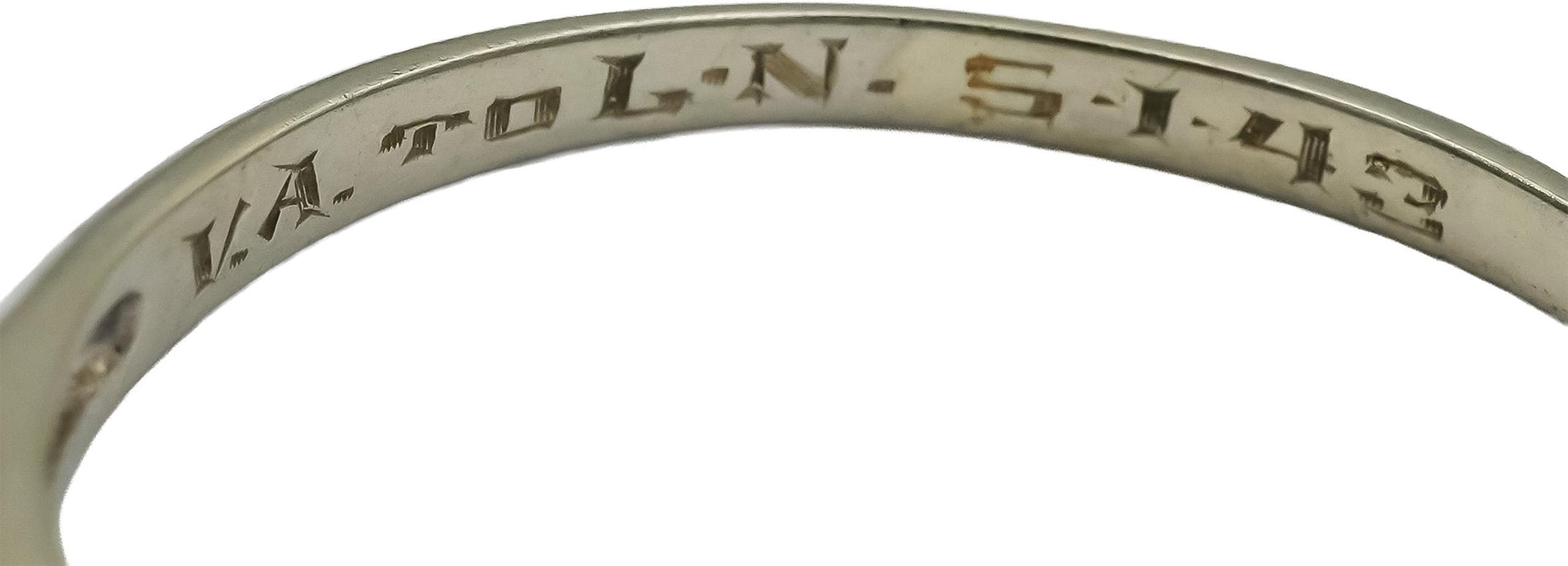 Vintage Antique 18k White Gold Diamond Band Ring 0.25CT Size 8.5