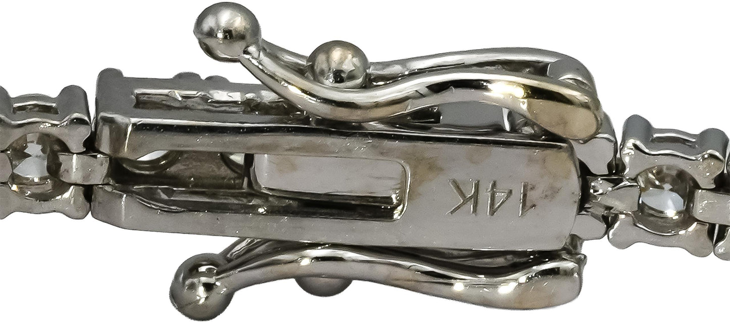 14k White Gold VS Round Diamond Tennis Bracelet 3.67CT 64 Pieces